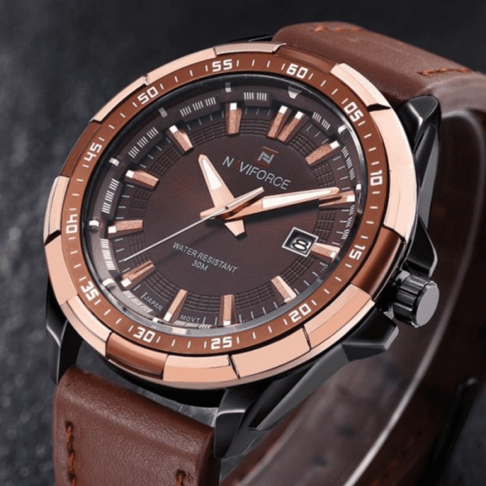 Naviforce NF9056 Men Leather Band Quartz - Image 3
