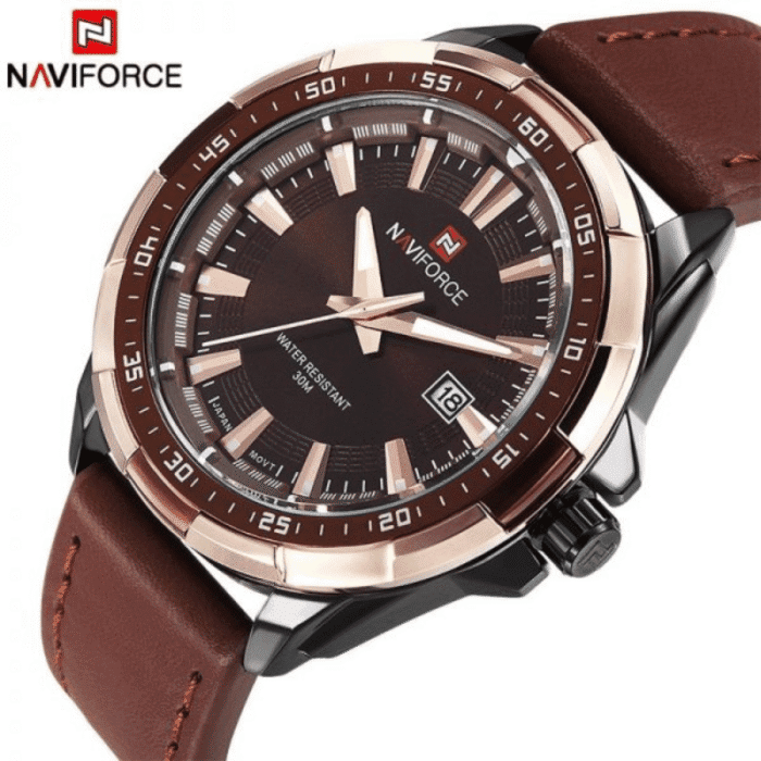 Naviforce NF9056 Men Leather Band Quartz